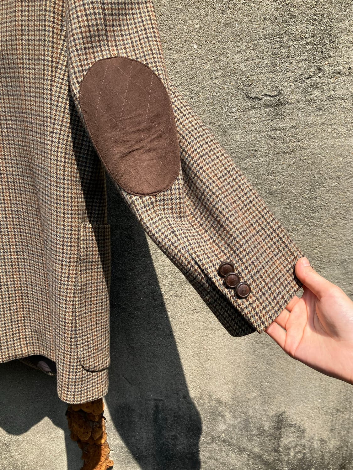 Balmain 체크 엘보우 패치 울 자켓 상품이미지4