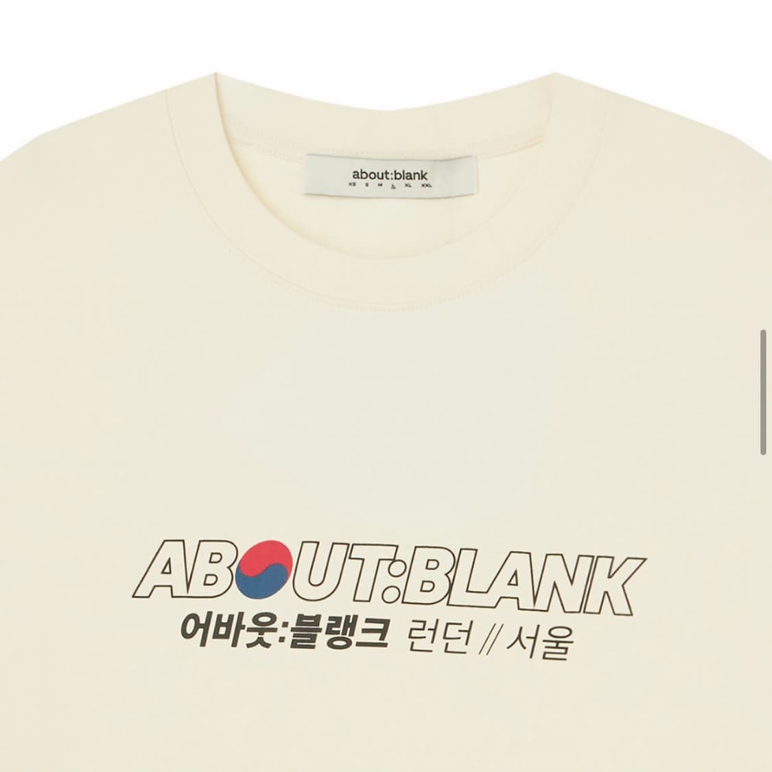 어바웃블랭크 크림 익스클루시브 티셔츠 M (새상품) 상품이미지3