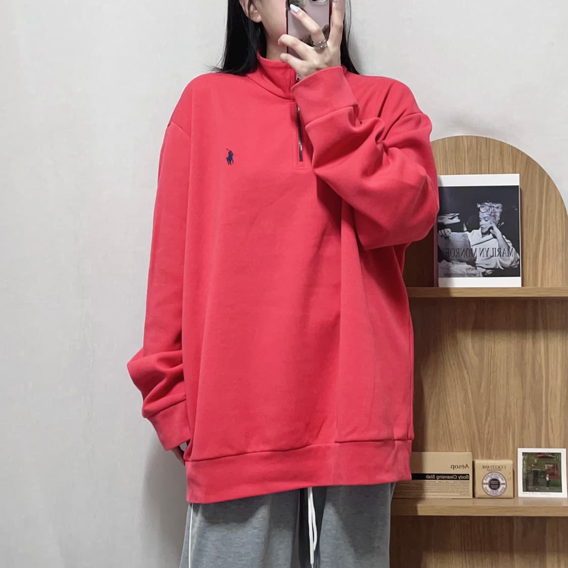 [정품] 폴로 플럼 / 네이비포니 오버핏 반집업 [ XXL ] 상품이미지2