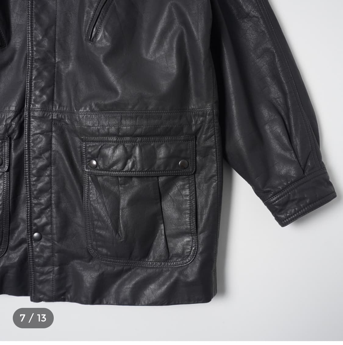 하이넥 레더 카코트 (L) 상품이미지4