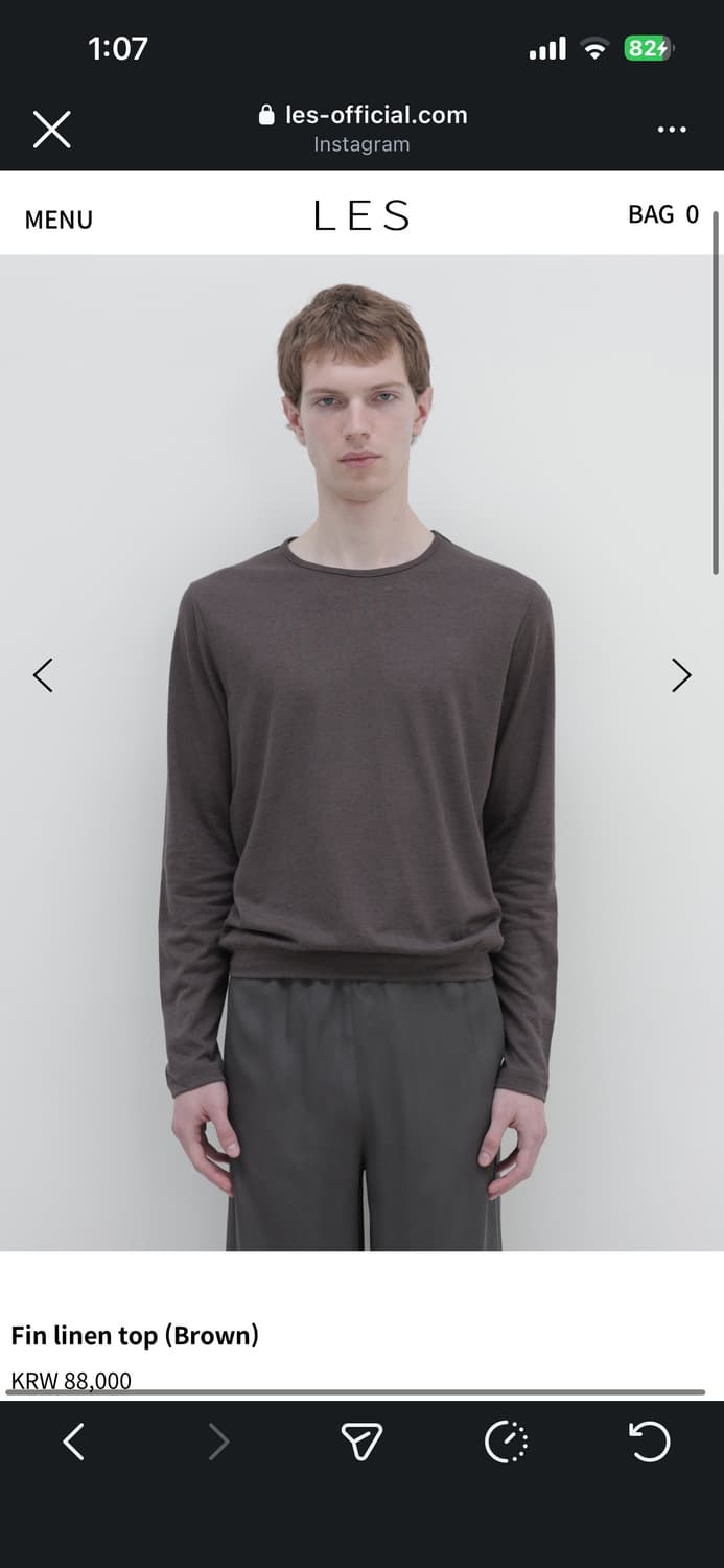 Les Fin linen top (Brown) 상품이미지2