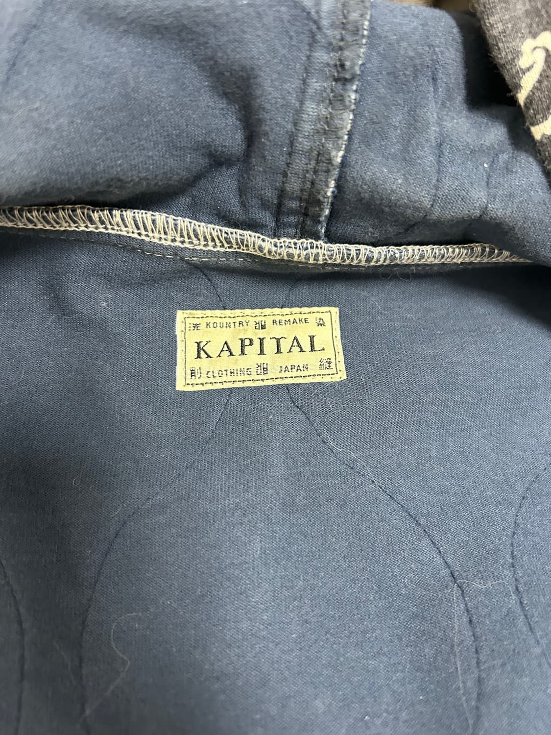 KAPITAL 캐피탈 플리스 반다나 비부악 후드 블루종 블랙 상품이미지7