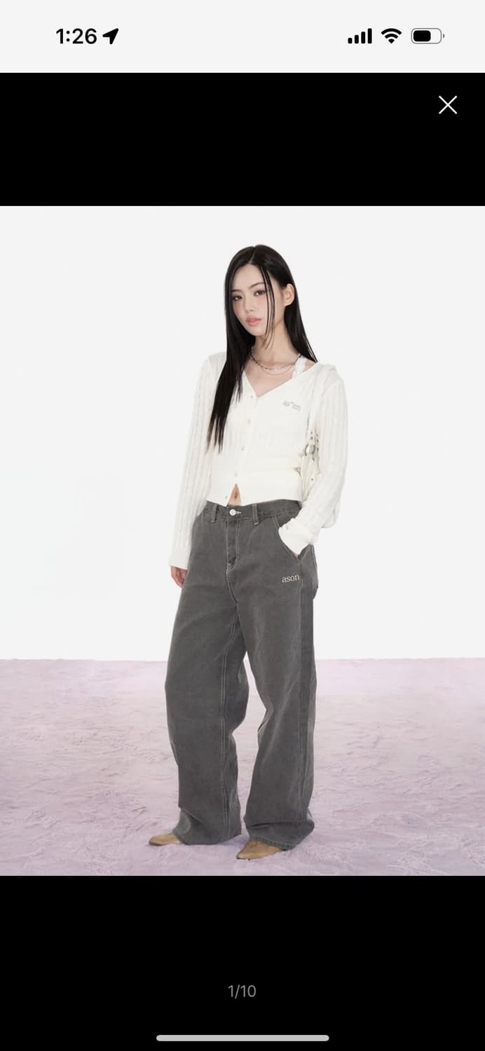 애즈온 SMOG WIDE PANTS / GRAY 상품이미지1