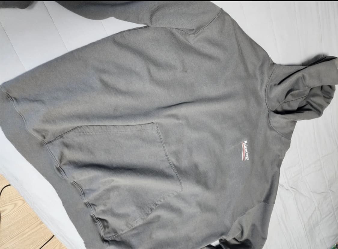 [xs] 발렌시아가 폴리티컬 캠페인 라지핏 후드 그레이 상품이미지1