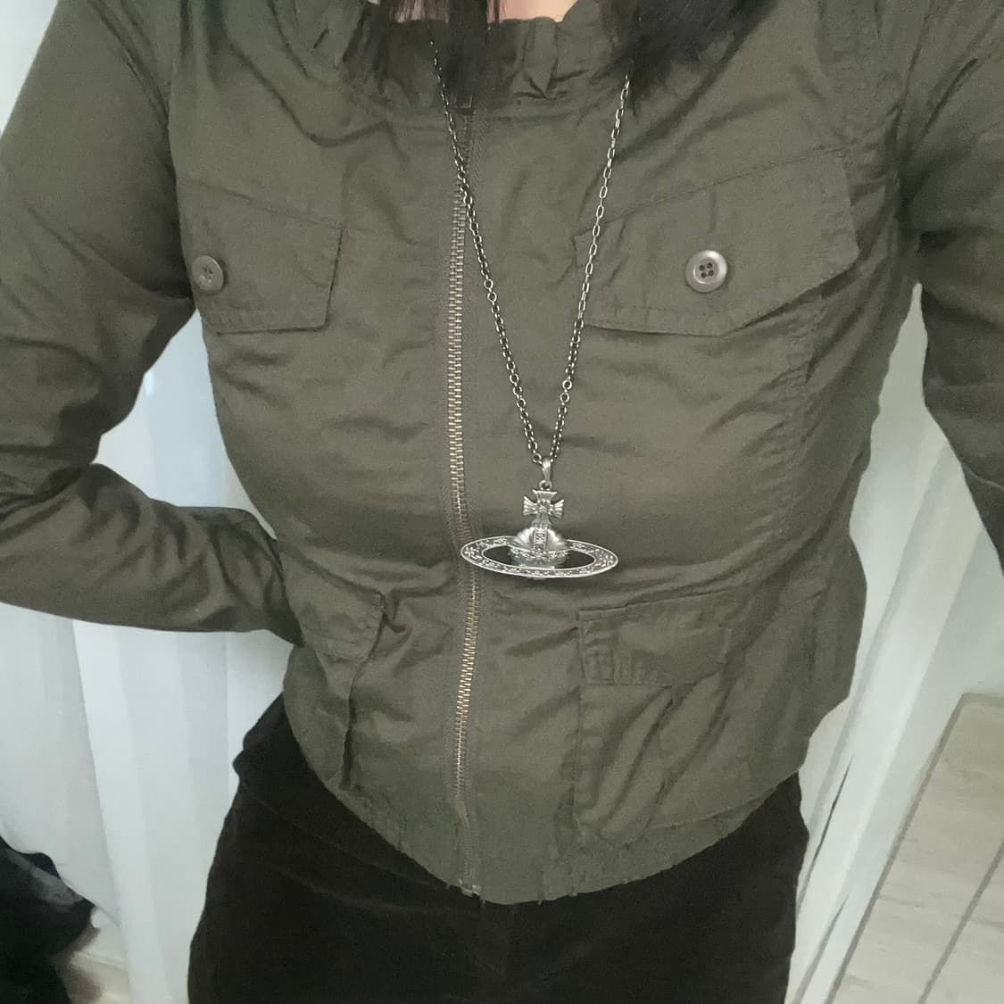 y2k 갸루깔 카키자켓 상품이미지3