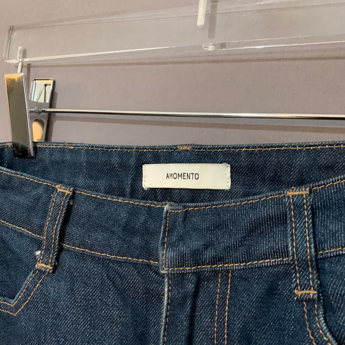 0 아모멘토 22 세미 와이드핏 데님 청바지 상품이미지4