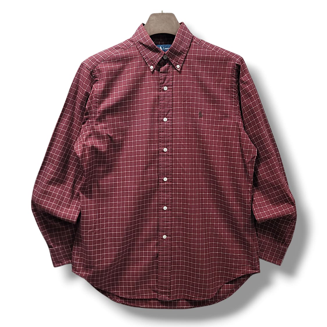 [M] 폴로 브라운 클래식핏 체크 긴팔셔츠 상품이미지1