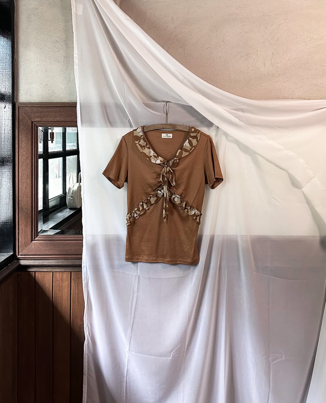 COURRÈGES floral ribbon top 상품이미지5