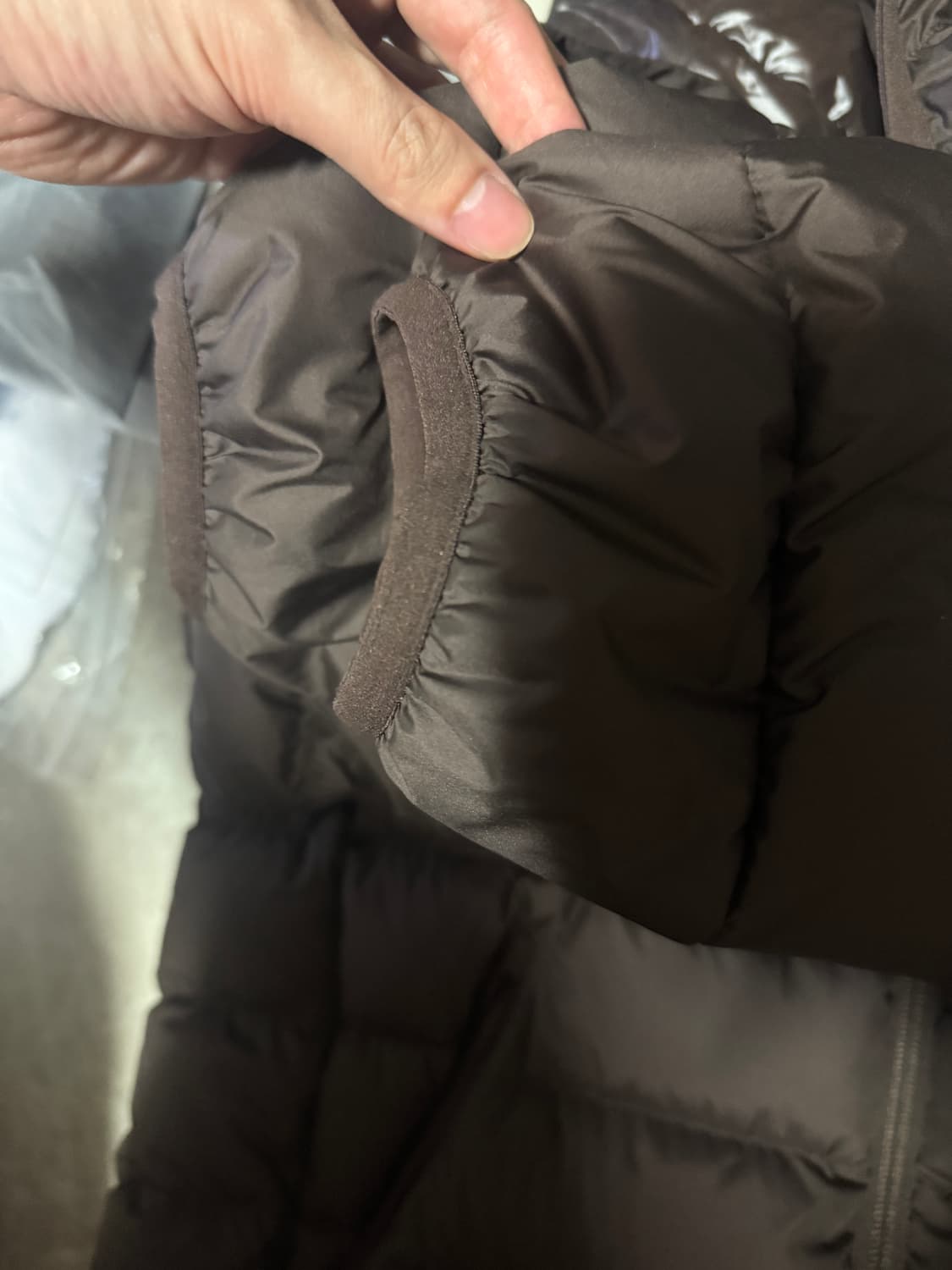 L사이즈 무신사스탠다드 시티 레저 후디드 라이트 다운 패딩 브라운 상품이미지6