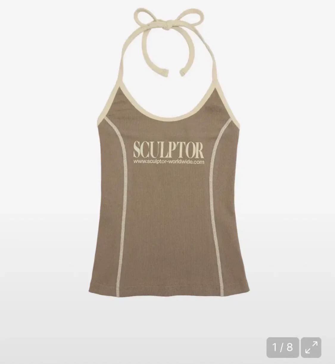 스컬프터 로고나시 Classic Logo Halter Top Mocha 상품이미지1