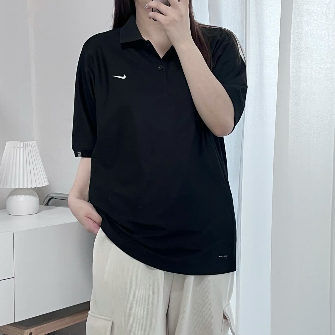 [정품] 나이키 블랙 드라이핏 스우시 반팔카라티 [ XL ] 상품이미지2