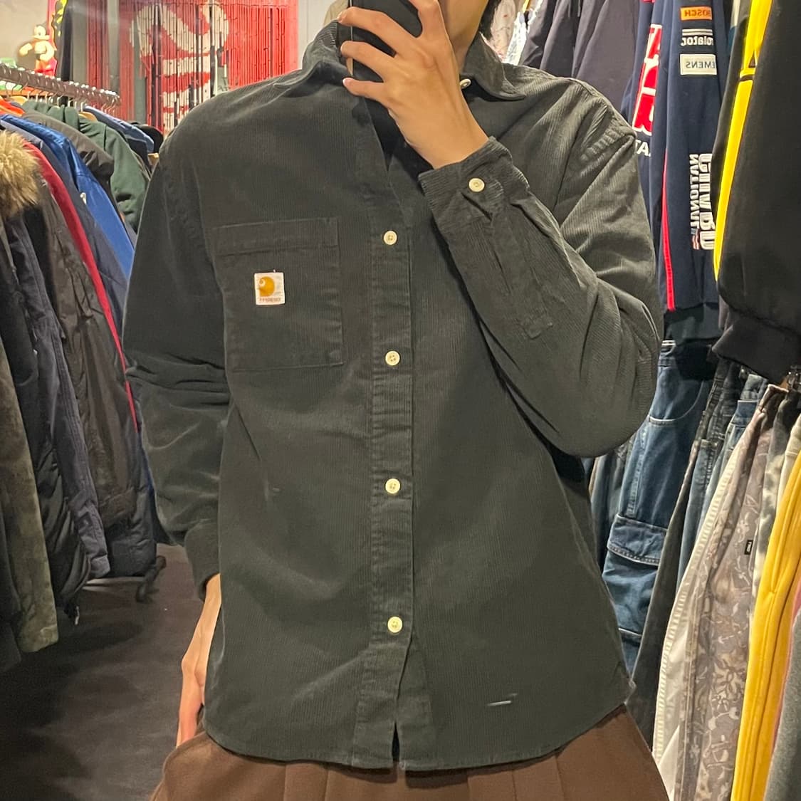 [IM] carhartt 칼하트 차콜 코듀로이 셔츠 상품이미지3