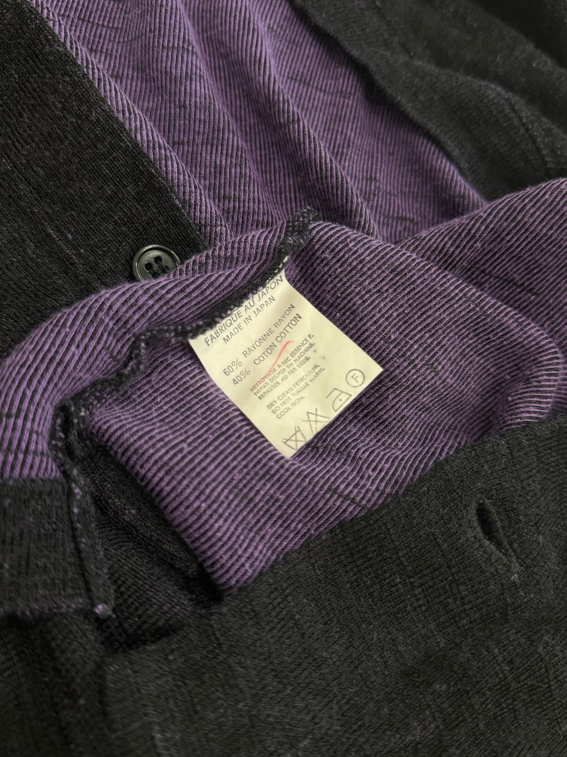 요지야마모토 00‘s 다크퍼플 크롭 가디건 상품이미지8