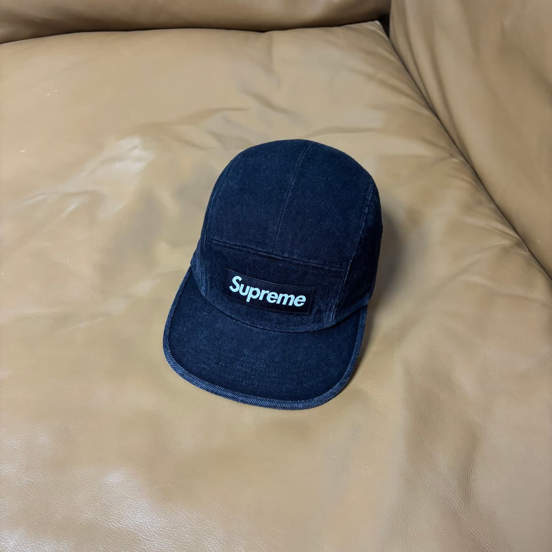 Supreme 슈프림 워시드 데님 블랙 캠프캡 모자 Denim Black 상품이미지1