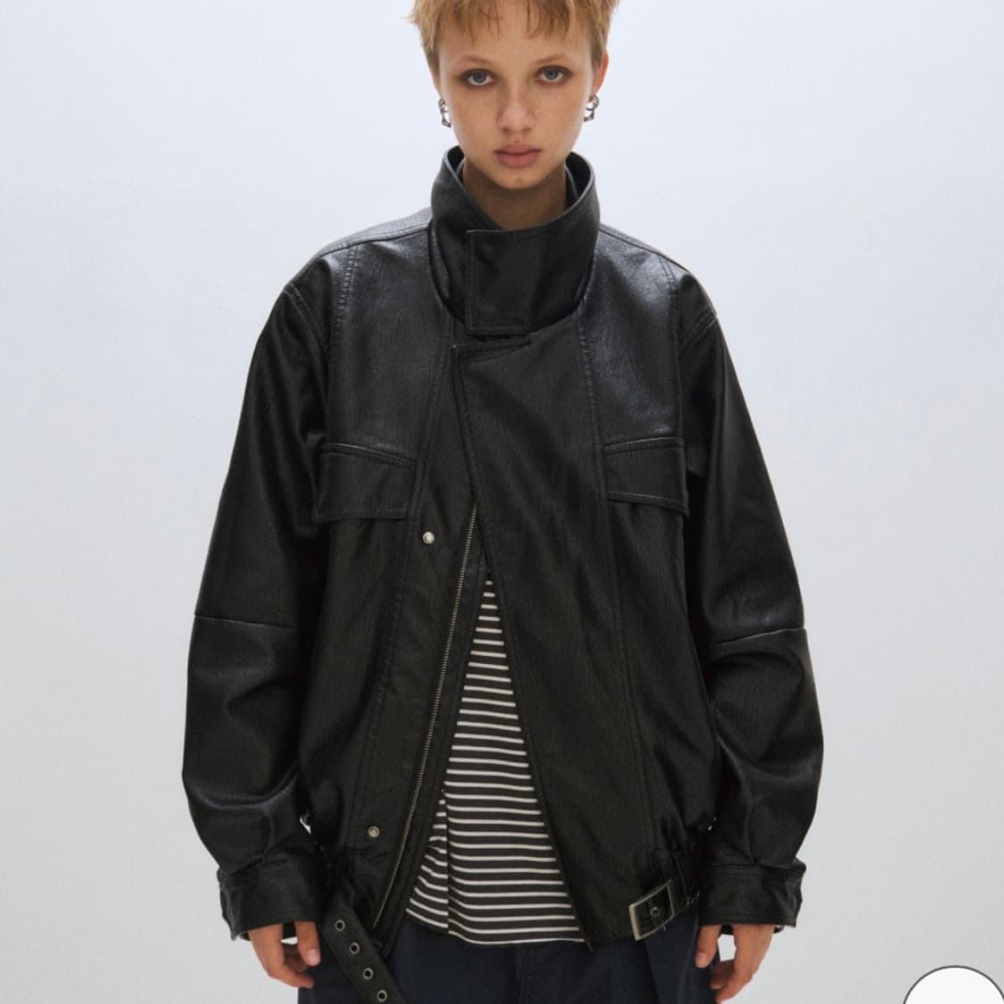 PLZPROJECT VEGAN LEATHER FLIGHT JACKET 상품이미지1