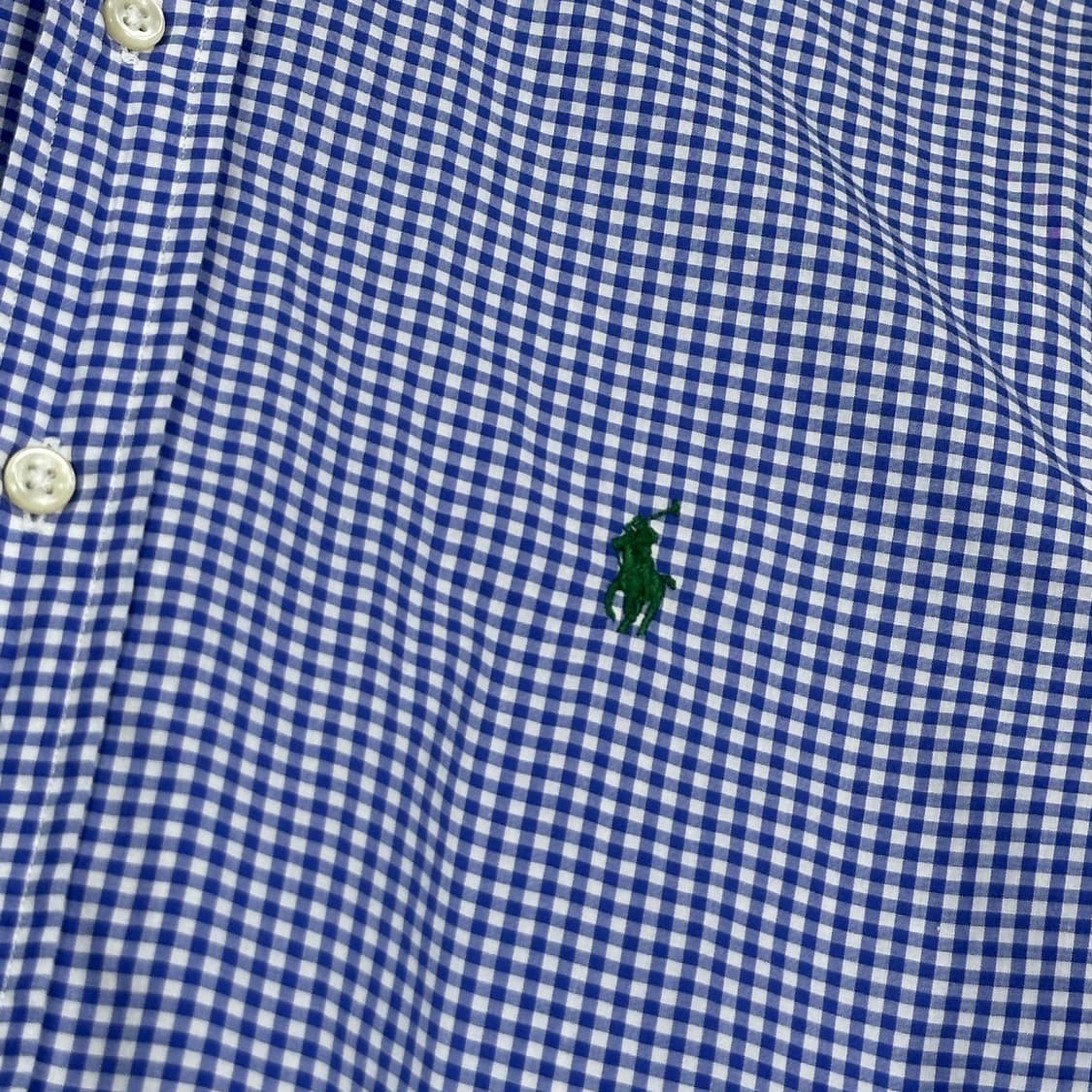 폴로 랄프로렌 포니 클래식 블루 체크셔츠 (S) 상품이미지3