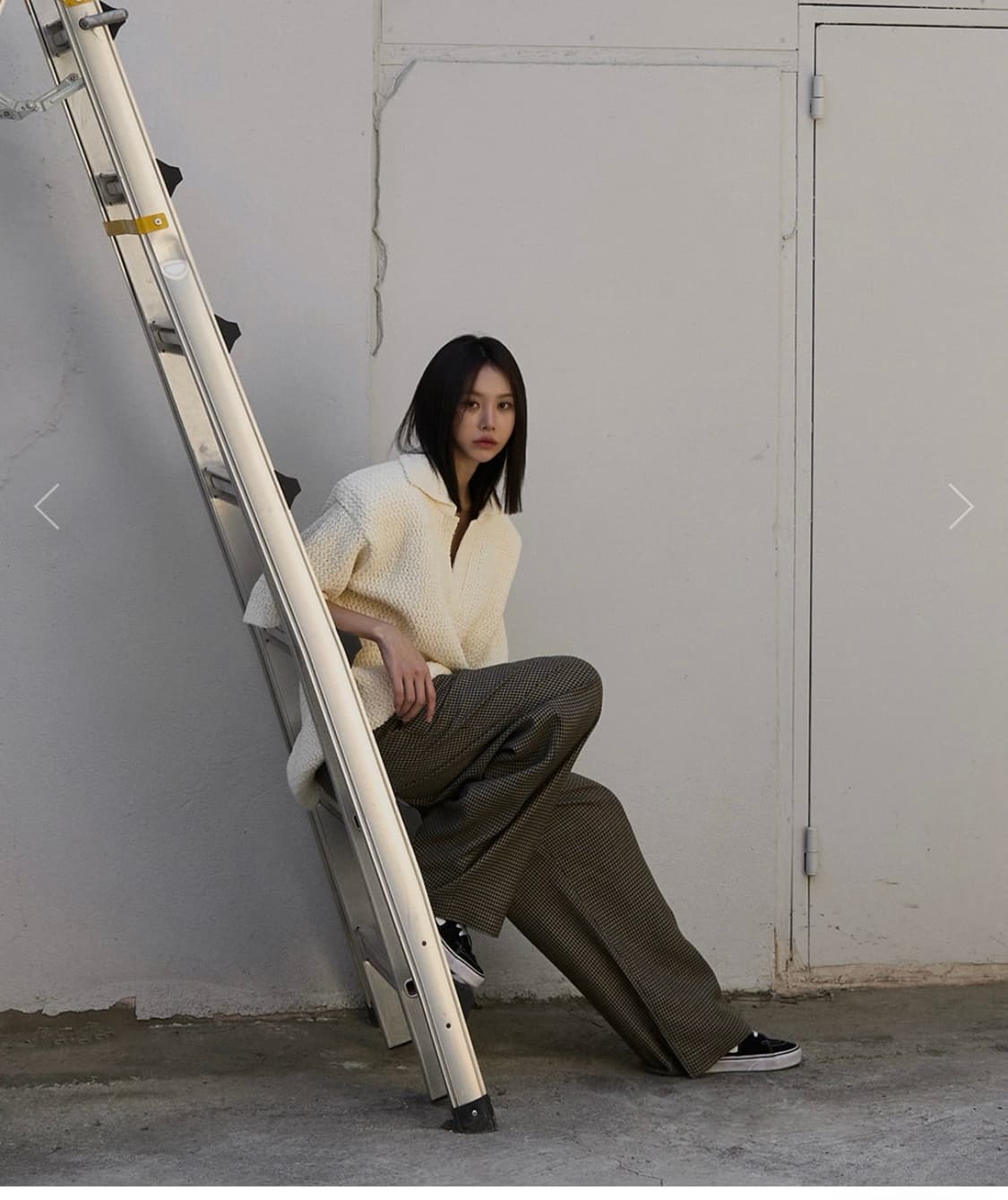 새상품) 랑거 후리 카라 박시핏 니트 아이보리 langer 상품이미지3