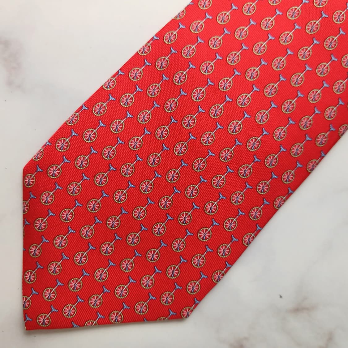 살바토레 페라가모 실크 레드 넥타이 8cm S~A+등급 E954 상품이미지6