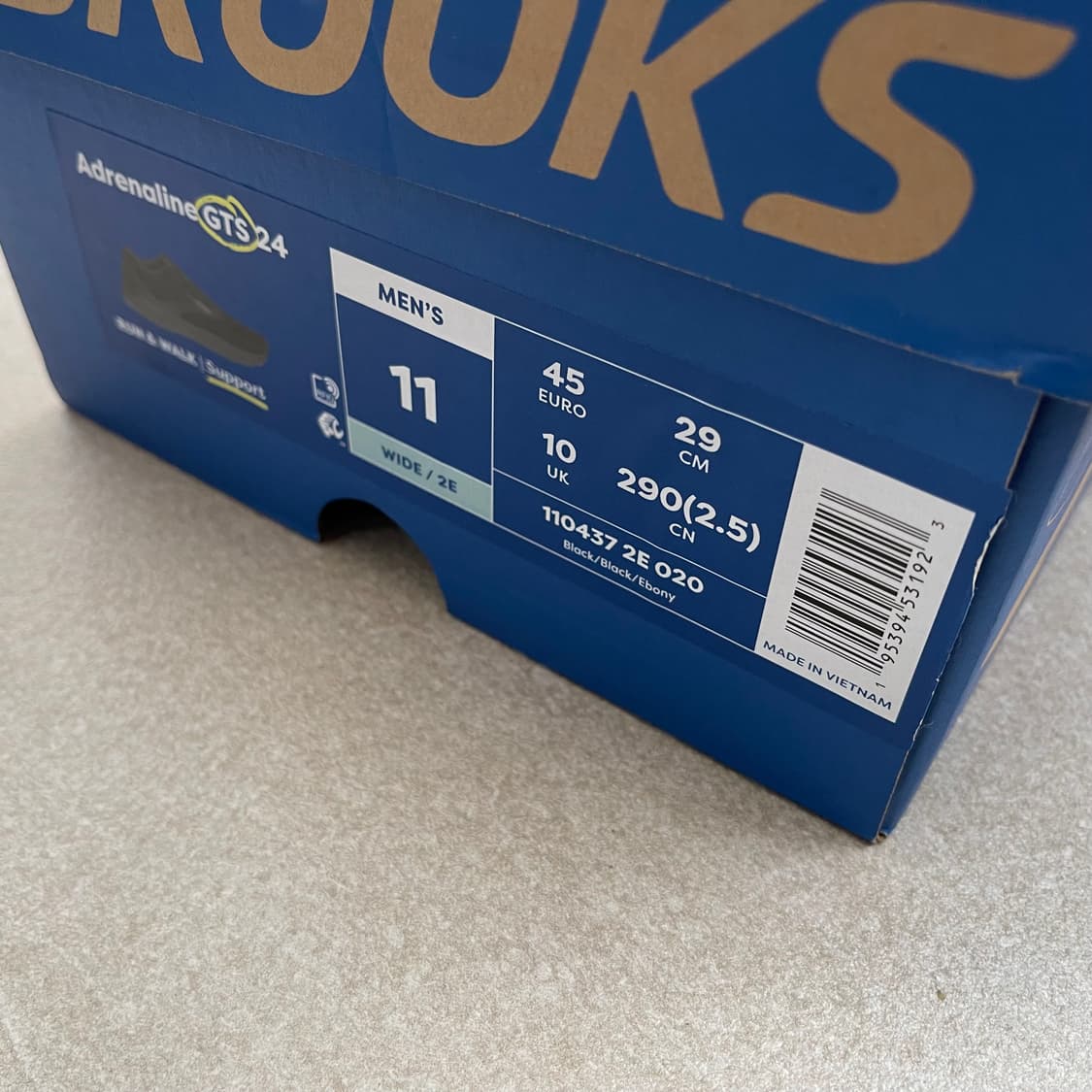 브룩스 BROOKS 아드레날린GTS 24 블랙 (2E) 상품이미지5