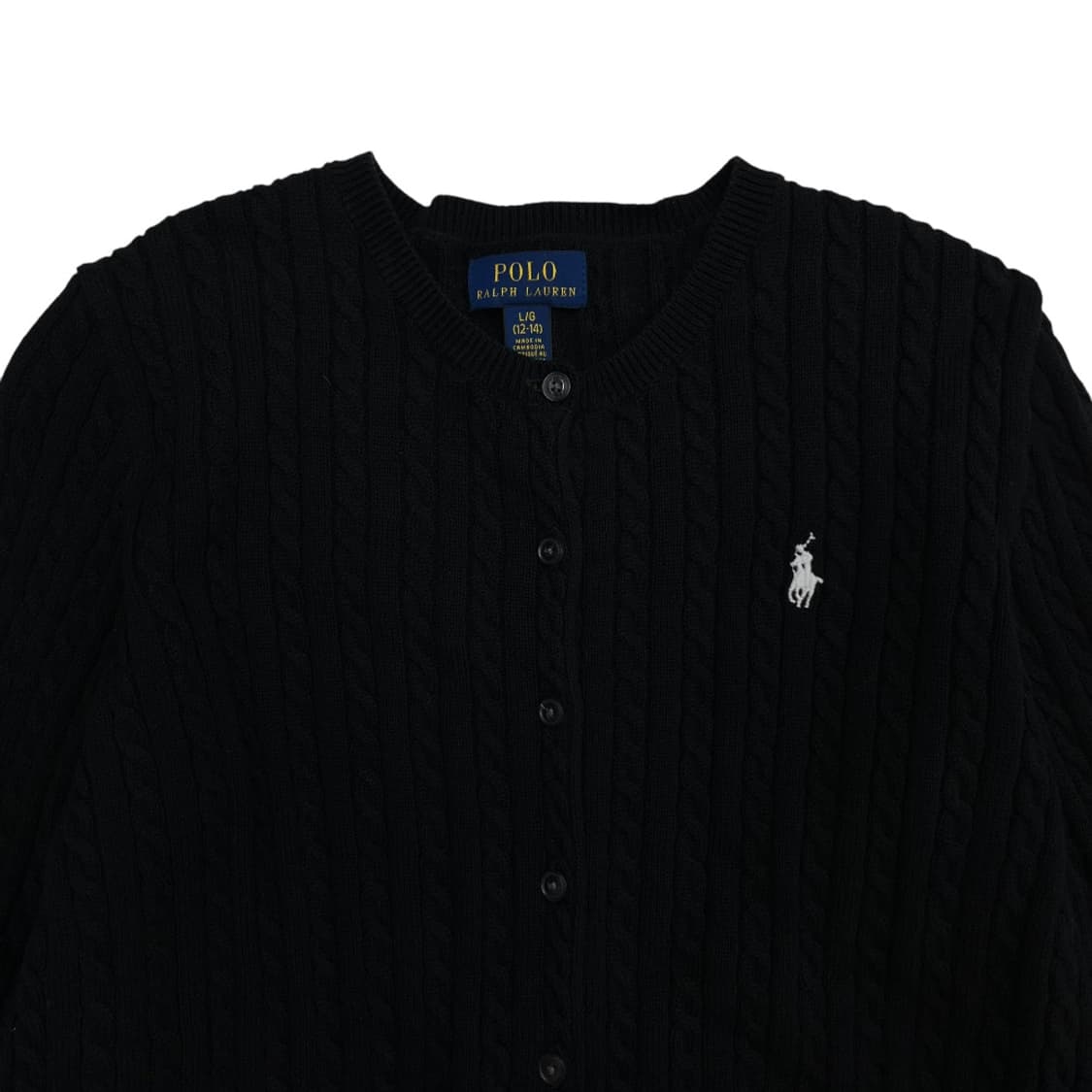 폴로 랄프로렌 화이트포니 블랙 꽈배기 가디건 L 상품이미지4