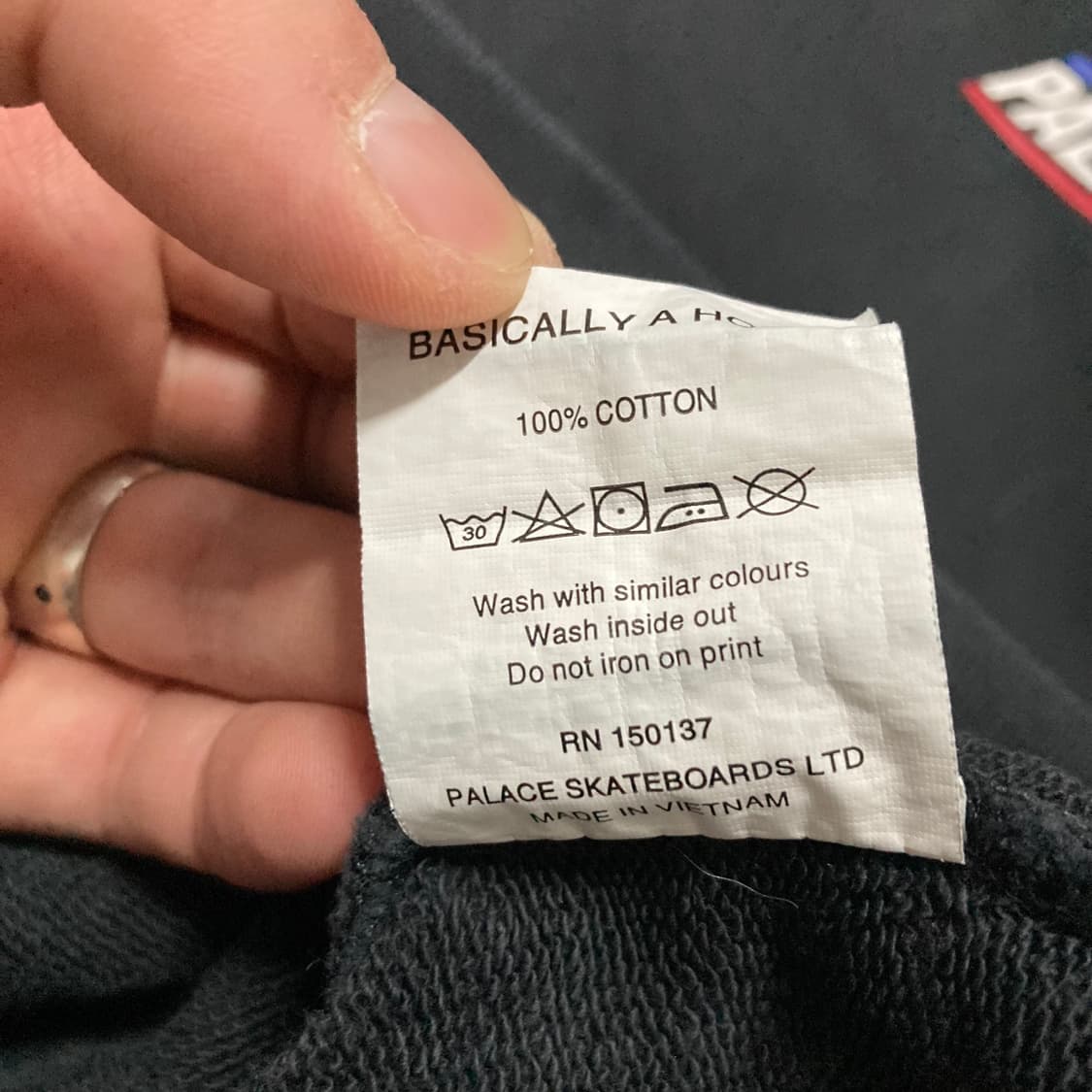 PALACE 팔라스 베이식컬리 어 후드 블랙 후드티 상품이미지7