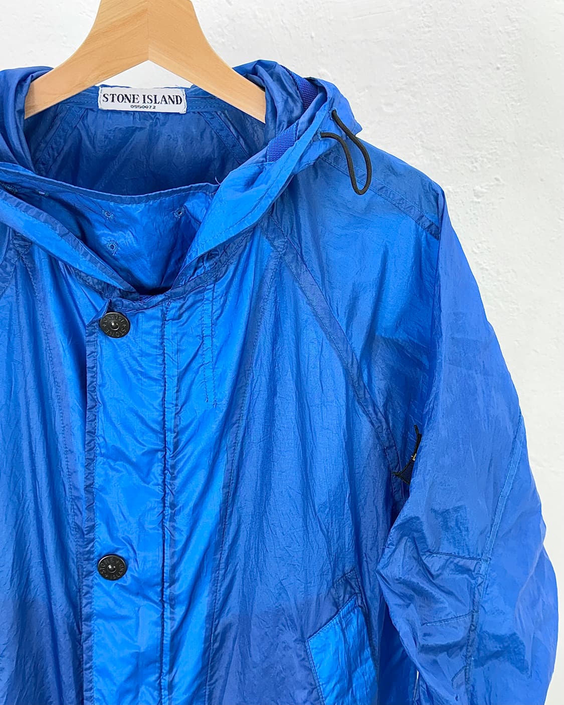 스톤아일랜드 블루 크링클 랩스 나일론 후디 R-Ny 자켓 상품이미지3
