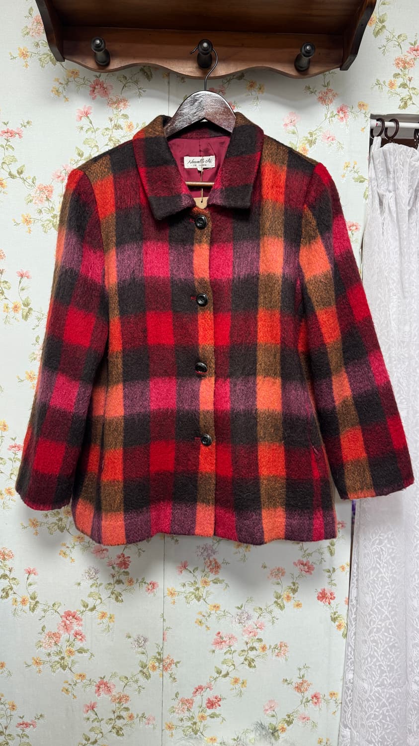 울 체크 하프 코트 상품이미지1