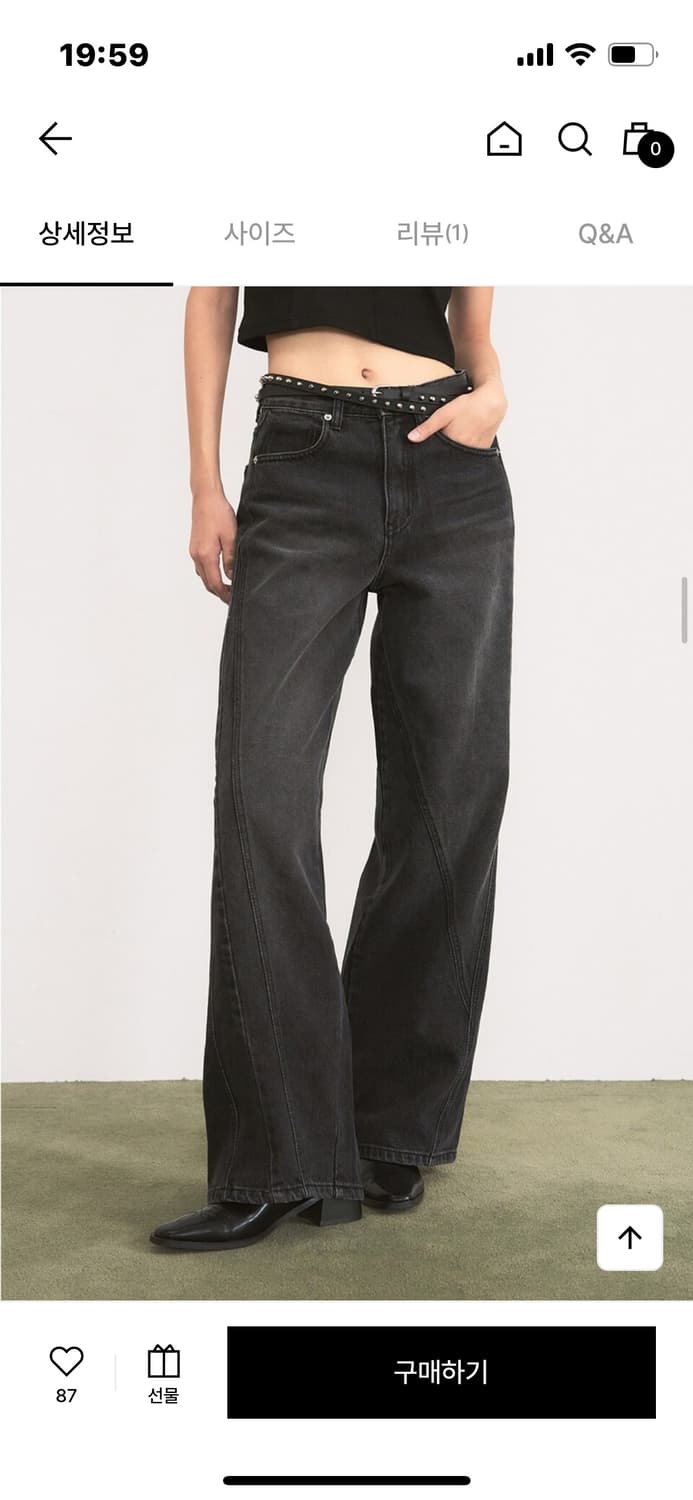 시스에이 이레귤러 와이드 데님팬츠 상품이미지5