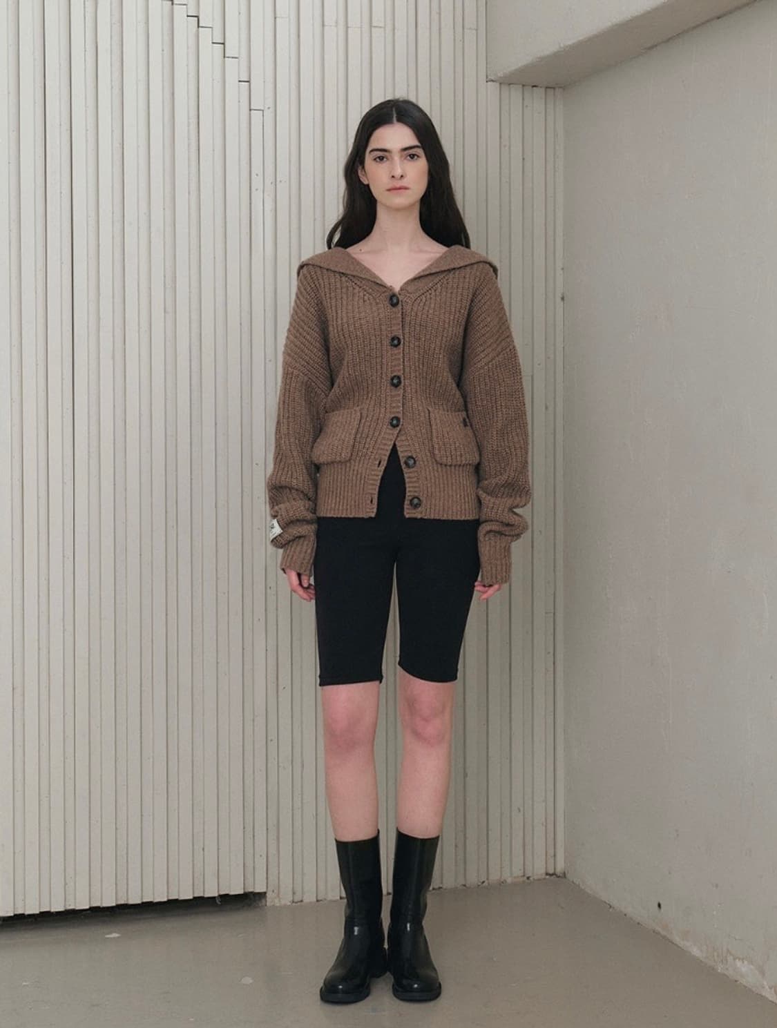 시티브리즈 투포켓 세일러 가디건 브라운 새상품 상품이미지3