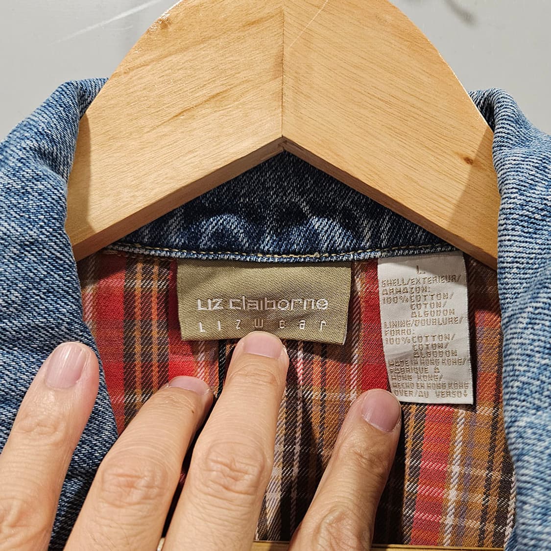 LIZ CLAIBORNE / 데님 더플 초어 아우터 자켓 (L) 상품이미지6