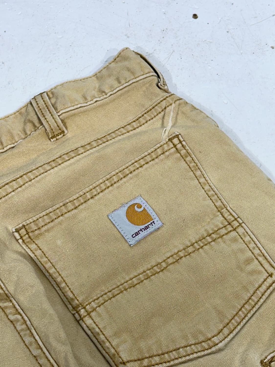 칼하트 베이지 된장 컨버스 와이드 워크 데님 팬츠 32 상품이미지7