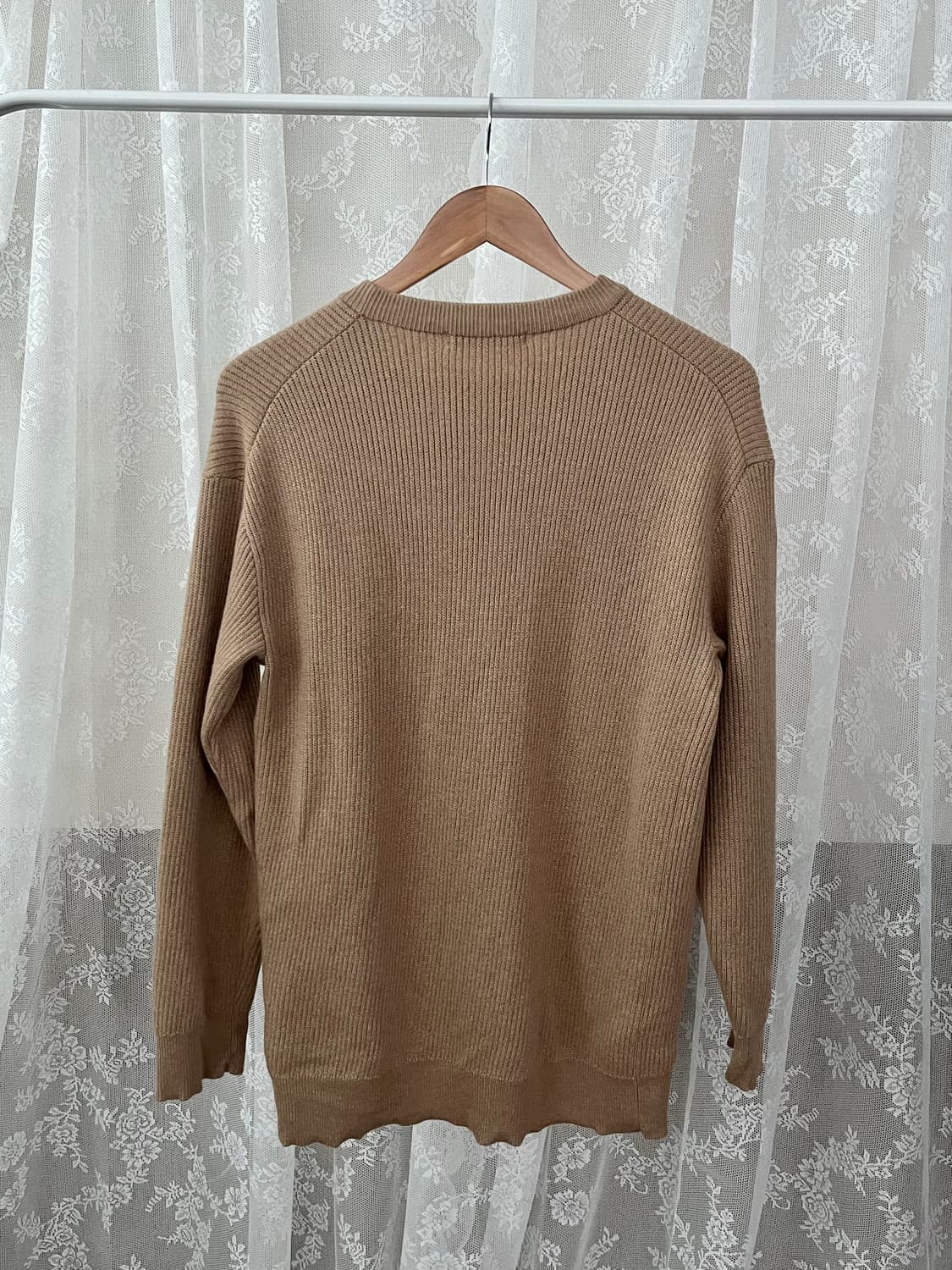 100) 한섬 시스템 옴므 패치 니트 베이지 상품이미지2