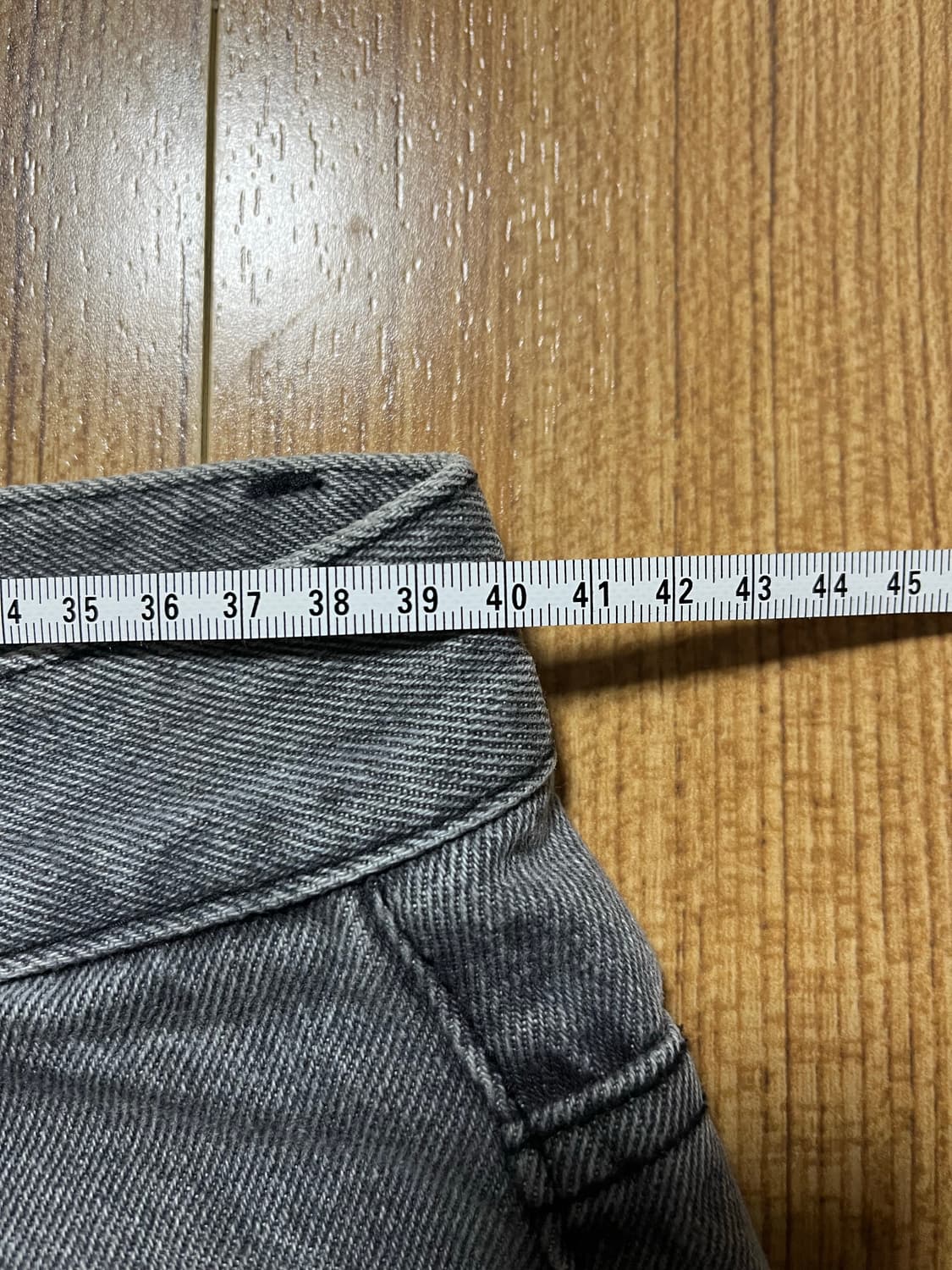 와이드 워싱 데님 팬츠 그레이 상품이미지3