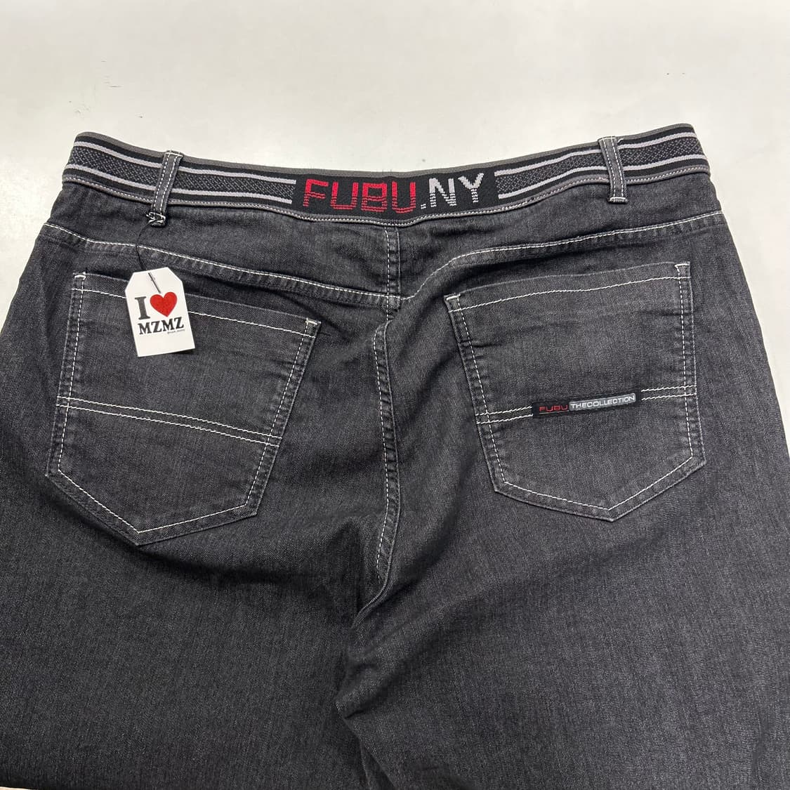 FUBU 후부 7부 빈티지 블랙 데님 반바지 B89 상품이미지5
