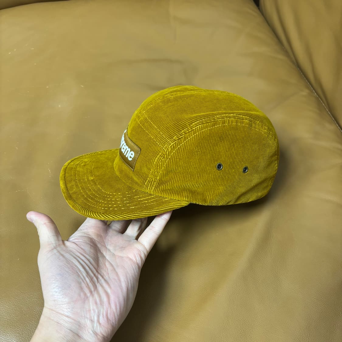 슈프림 캠프캡 모자 박스로고 코듀로이 머스타드 상품이미지4