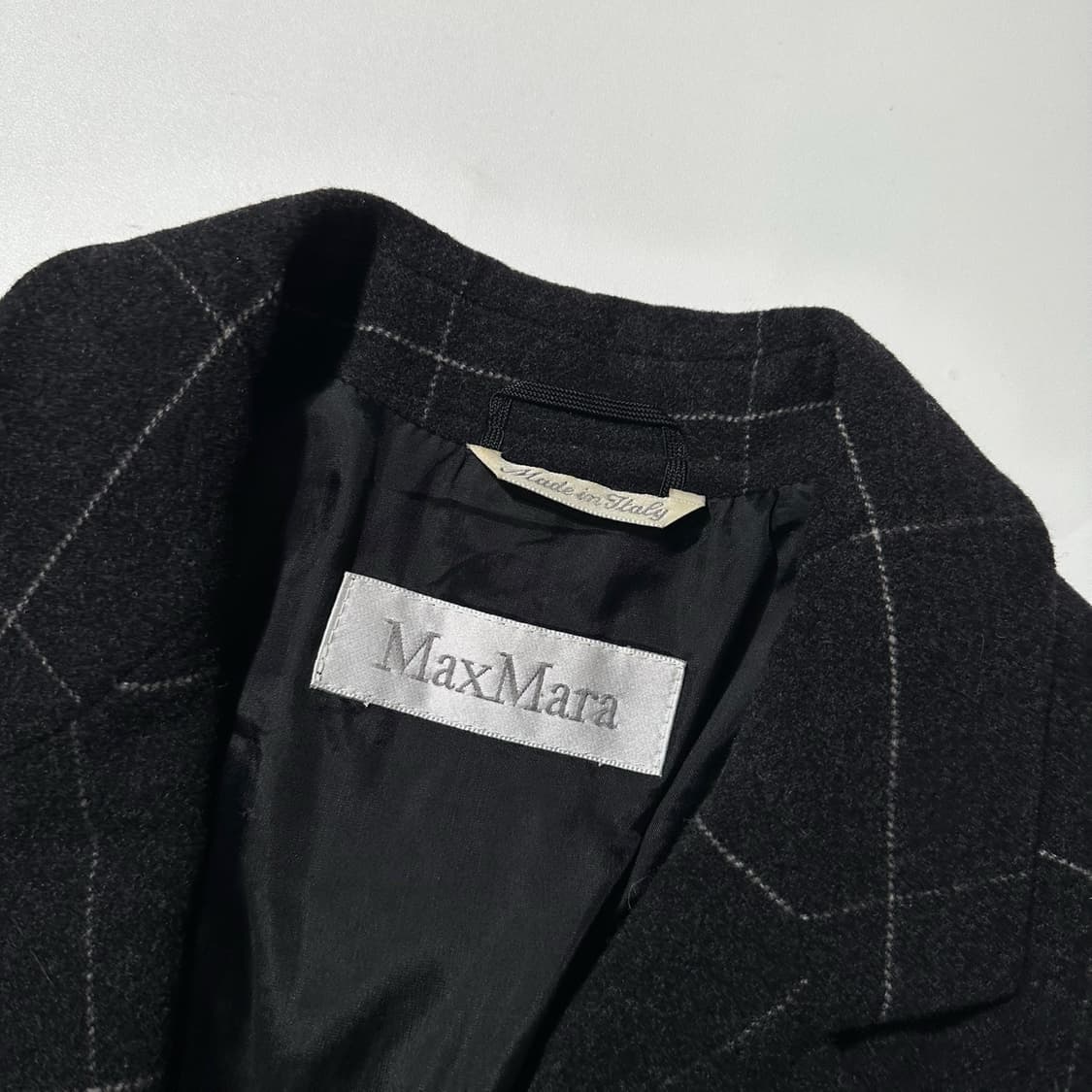막스마라 울 앙고라 체크 싱글 블레이저 자켓 상품이미지4