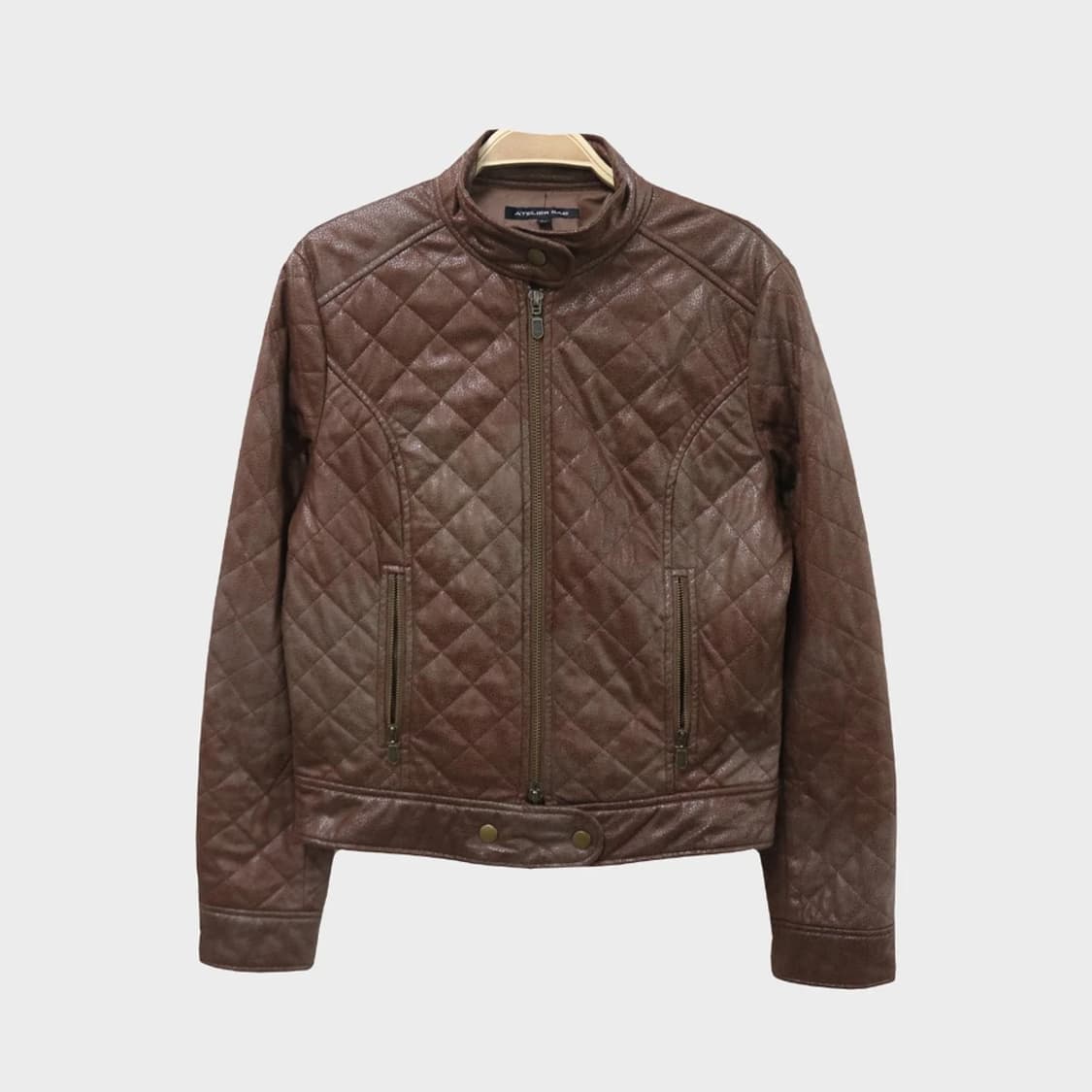 ATELIER SAB 퀼팅 페이크 레더 자켓 61786 상품이미지1