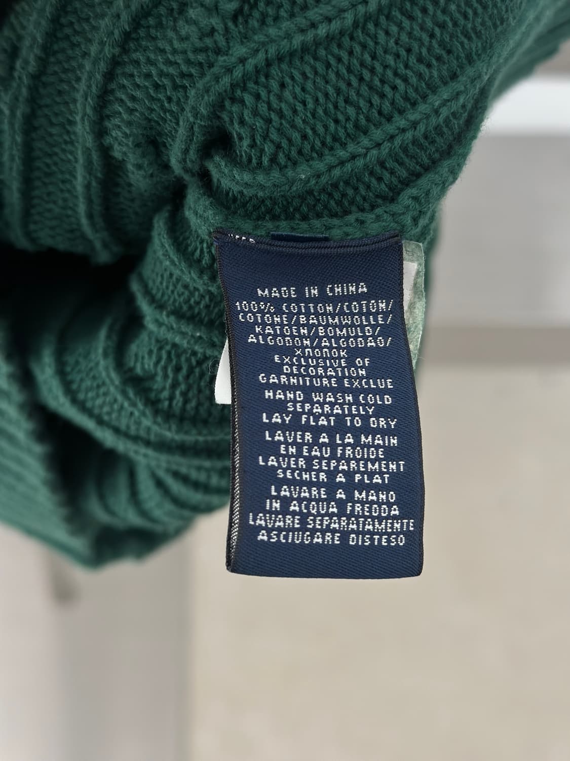 랄프로렌 스포츠 딥그린 V넥 케이블 니트  상품이미지7