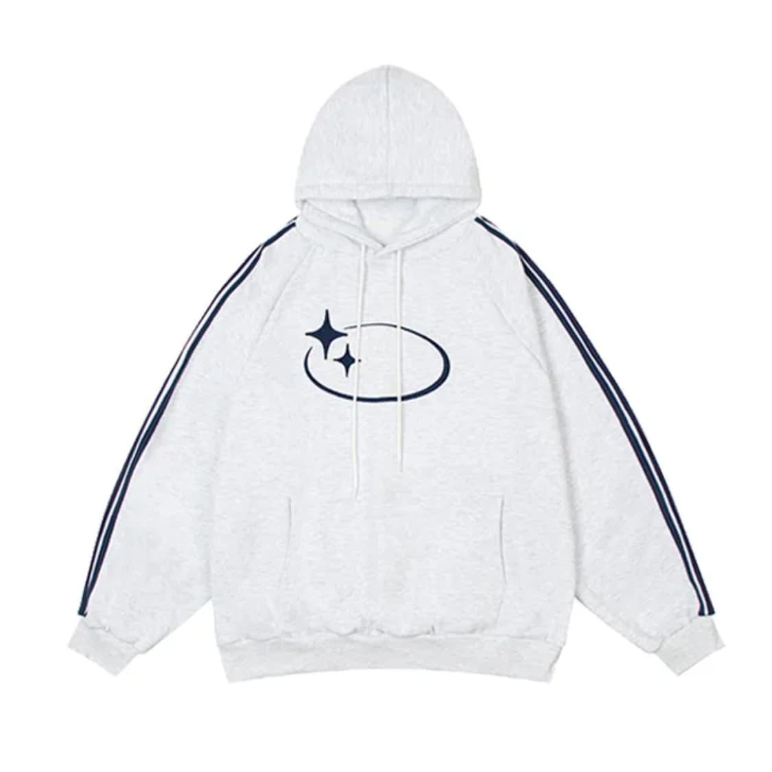 크로스드레슬리 빅스타 메란지 멜란지 그레이 백염 기모 후드티 1 상품이미지1