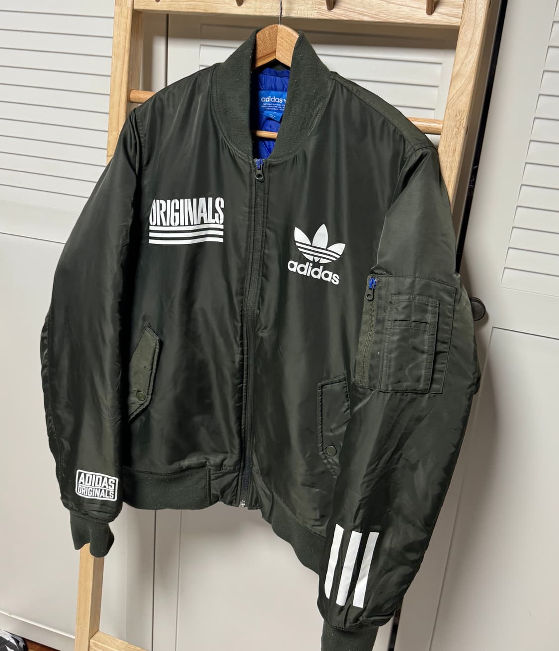 아디다스 카키 MA-1 항공 점퍼 자켓 바람막이 상품이미지6