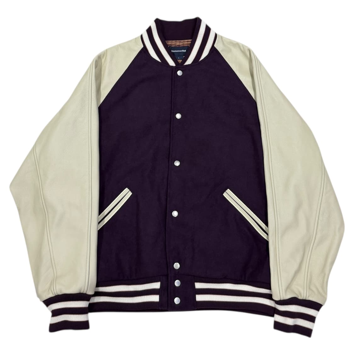 디스이즈네버댓 래글런 바시티 자켓 퍼플 L 상품이미지1