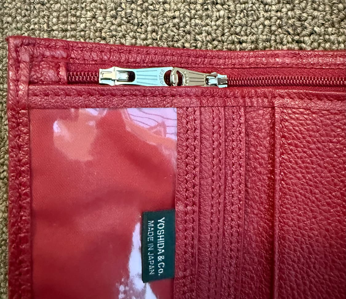 Yoshida Porter 요시다포터 포켓 퍼스 쉬링크 레드 카드지갑 상품이미지4