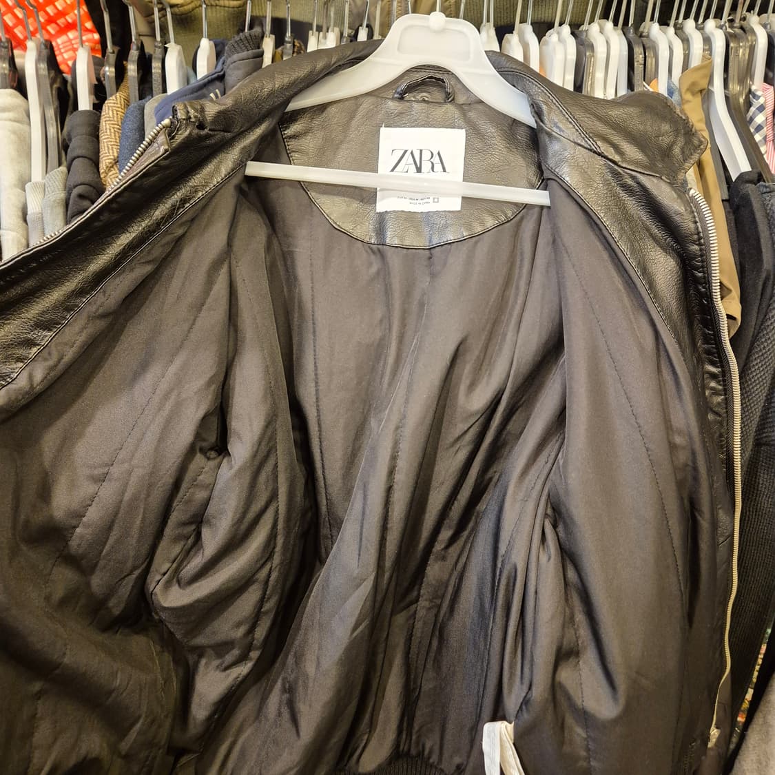 M 자라 블랙 레더 블루종자켓  상품이미지5