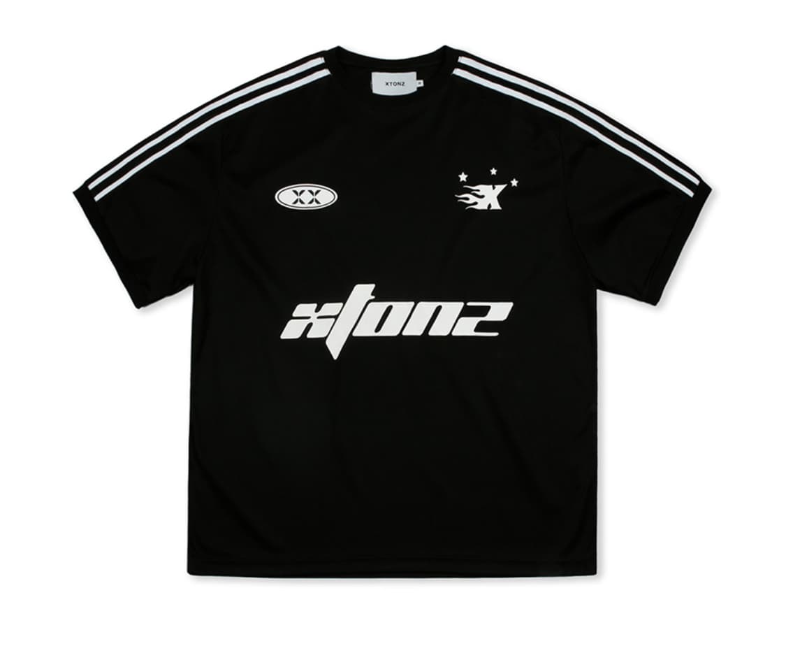 XTT047 스포티 라운드 반팔 티셔츠 (BLACK) 상품이미지1