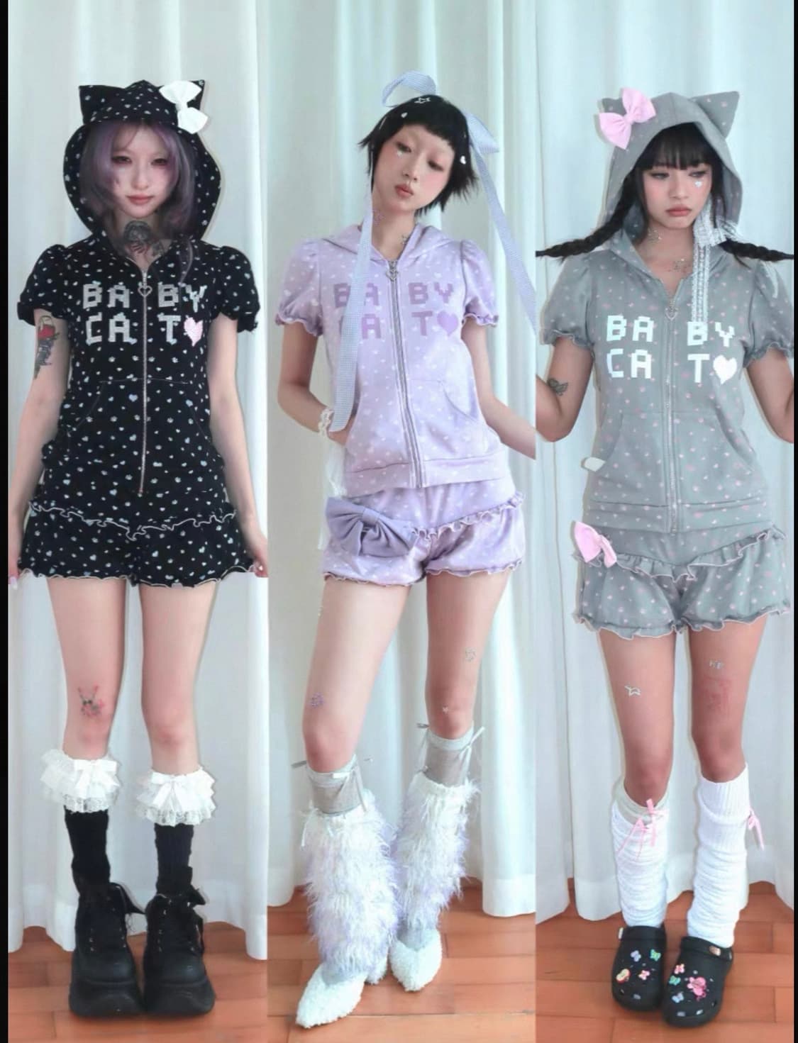 Hbreaker 큐티 반팔후드집업 BABYCAT 펌킨 숏팬츠 상품이미지1