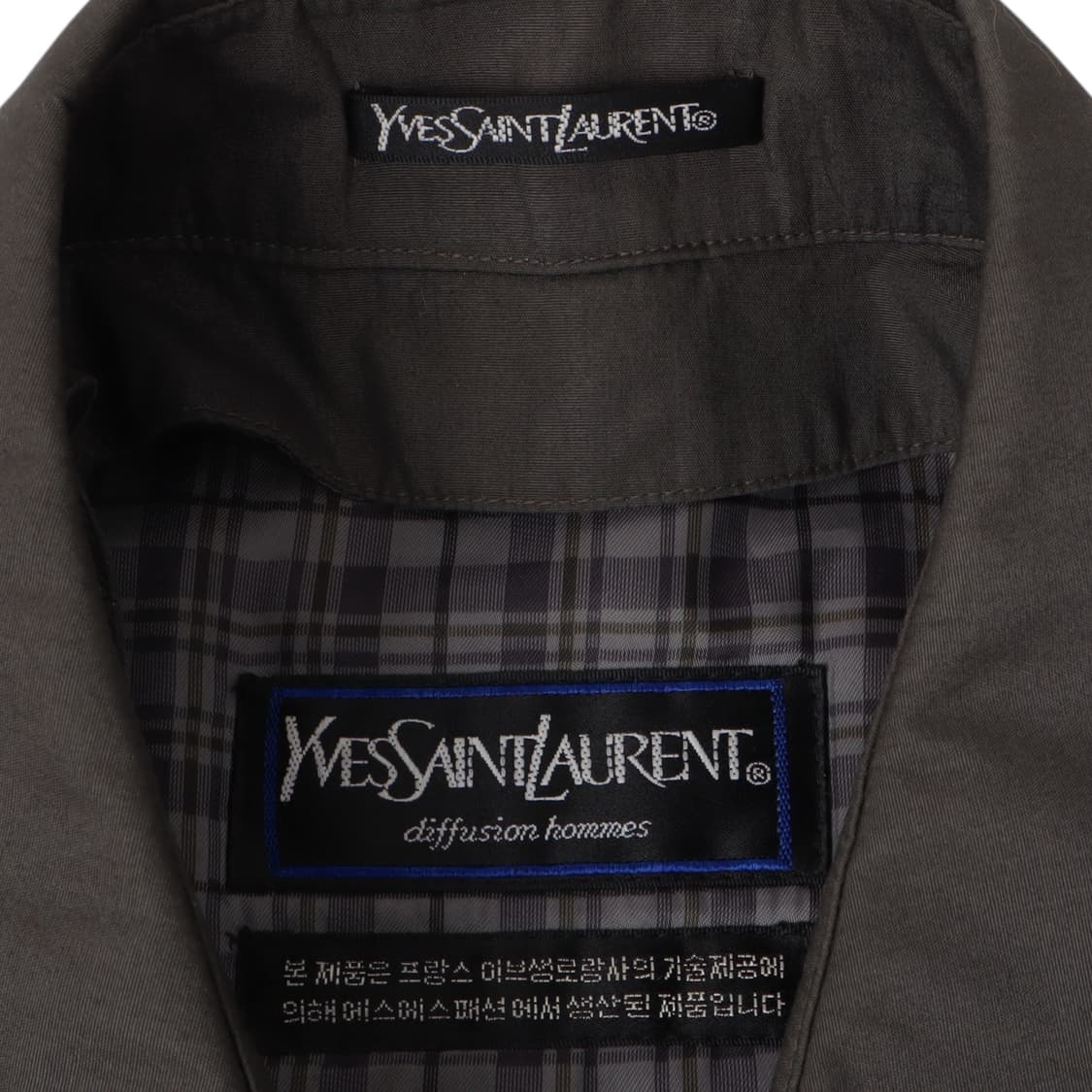 입생로랑 다크그레이 벨티드 트렌치 코트 상품이미지8