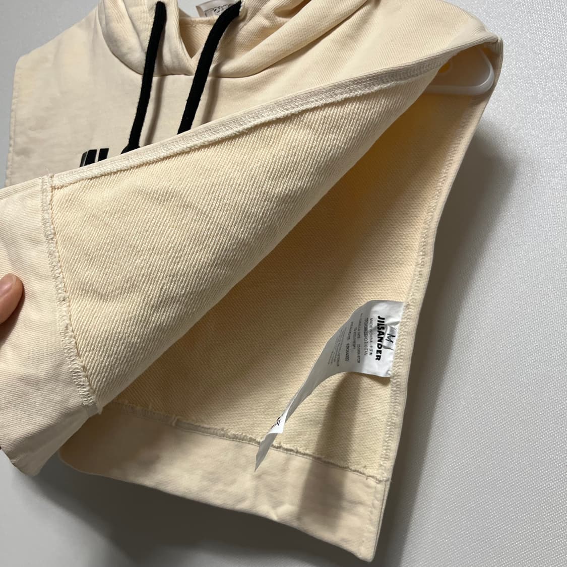 질샌더 로고 크롭 후드 아이보리 m 상품이미지5