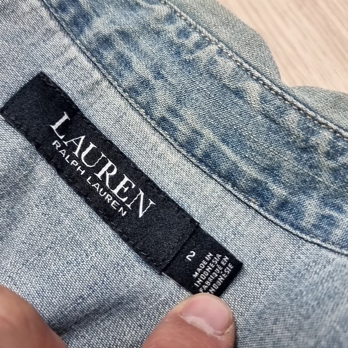 랄프로렌 데님 샴브레이 롱 셔츠 원피스(실측) 상품이미지9