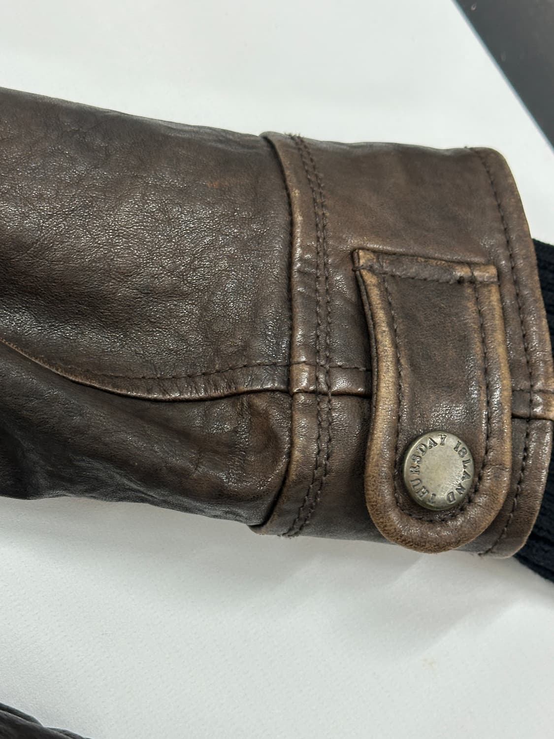 Thursday Island 브라운 빈티지 레더자켓 라이더 양가죽 상품이미지9