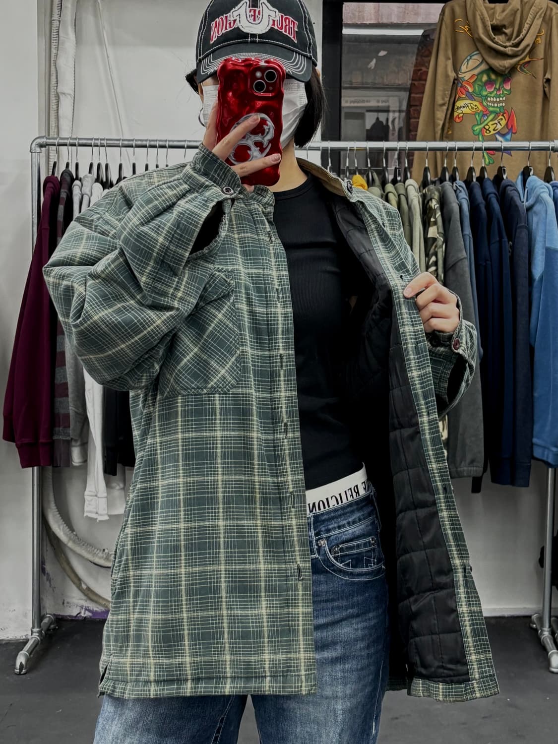 퀵실버 체크 퀄팅 자켓 상품이미지3